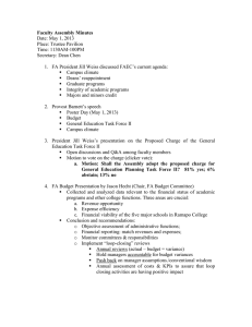 Faculty Assembly Minutes Date: May 1, 2013 Place: Trustee Pavilion Time: 1130AM-100PM
