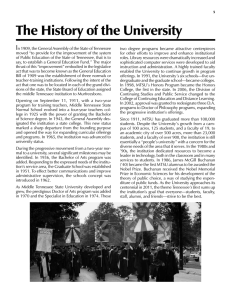 The History of the University I