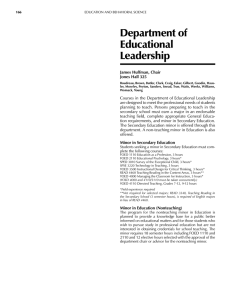 Department of Educational Leadership James Huffman, Chair