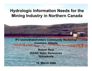 Hydrologic Information Needs for the Mining Industry in Northern Canada