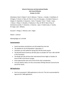 School of American and International Studies Unit Council Minutes October 19, 2011