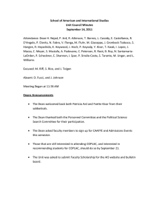 School of American and International Studies Unit Council Minutes September 14, 2011