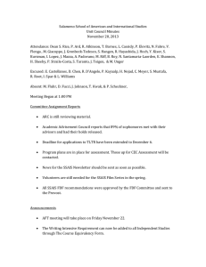 Salameno School of American and International Studies Unit Council Minutes