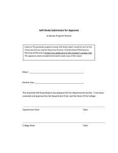 Self‐Study Submission for Approval  Graduate Program Review   