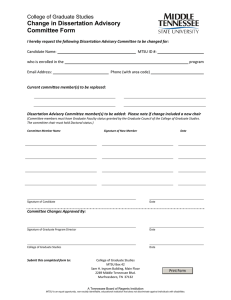 Change in Dissertation Advisory Committee Form