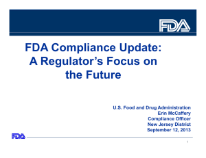 FDA Compliance Update: A Regulator’s Focus on the Future