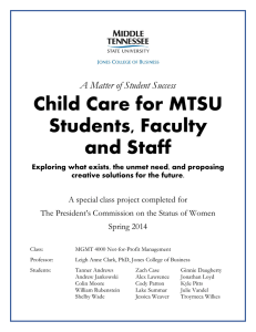 Child Care for MTSU Students, Faculty and Staff