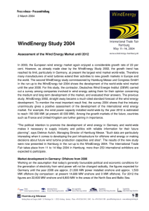 WindEnergy Study 2004 Assessment of the Wind Energy Market until 2012