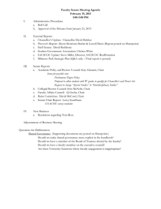 Faculty Senate Meeting Agenda February 19, 2015 3:00-5:00 PM I.