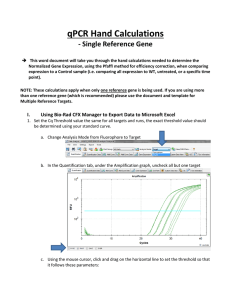 qPCR Hand Calculations - Single Reference Gene