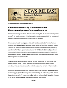 Cameron University Communication Department presents annual awards