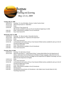   10:00‐10:10  Greeting—Dr. Anna McFadden, Director, Coulter Faculty Center  10:10‐11:40 