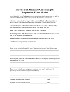 Statement of Assurance Concerning the Responsible Use of Alcohol