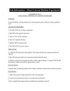 Lab Information -- Direct Current Machine Experiments
