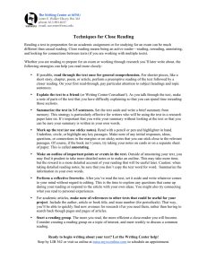 Techniques for Close Reading