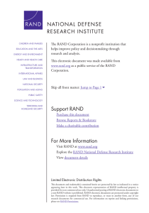 The RAND Corporation is a nonprofit institution that research and analysis.