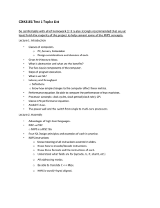 CDA3101 Test 1 Topics List