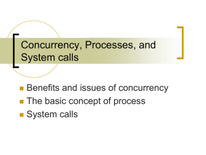 Concurrency, Processes, and System calls Benefits and issues of concurrency