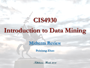Data Mining Midterm Review: Concepts & Algorithms
