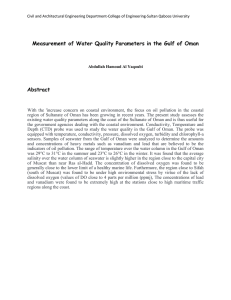 Measurement of Water Quality Parameters in the Gulf of Oman Abstract