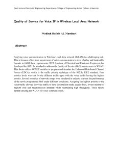 Quality of Service for Voice IP in Wireless Local Area... Wadheh Hafidh AL Manthari Abstract