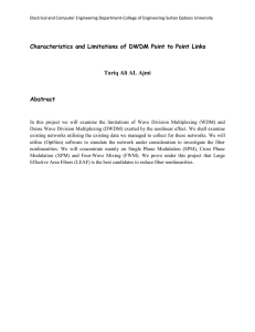 Characteristics and Limitations of DWDM Point to Point Links Abstract