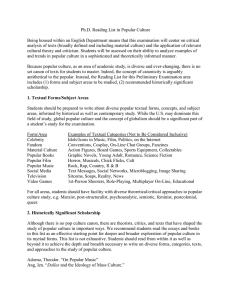 Ph.D. Reading List: Popular Culture Studies