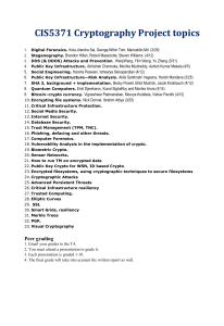 Cryptography Project Topics - CIS5371
