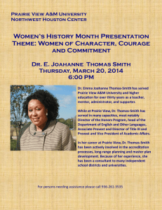 Women’s History Month Presentation Theme: Women of Character, Courage and Commitment