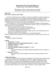 Distributed Systems Through Middleware Term Paper,