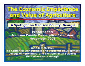 The Economic Importance and Value of Agriculture Prepared for: