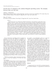 Growth rates of copepods in the southern Benguela upwelling system:... between body size and food