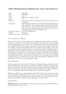 1403 (Mathematical Methods for Arts and Sciences)