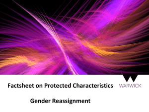 Factsheet on Protected Characteristics Gender Reassignment