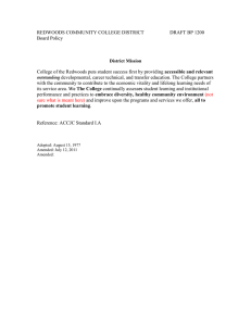 REDWOODS COMMUNITY COLLEGE DISTRICT  DRAFT BP 1200 Board Policy