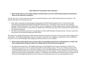 Basic Skills 2015 Expenditure Plan and Report