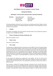 West Midlands Centre for Excellence in Teacher Training Management Meeting