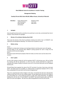 West Midlands Centre for Excellence in Teacher Training Management Meeting