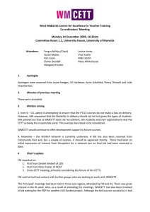 West Midlands Centre for Excellence in Teacher Training Co-ordinators’ Meeting