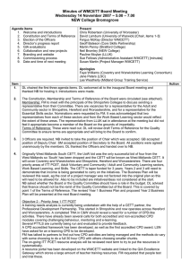 Minutes of WMCETT Board Meeting NEW College Bromsgrove