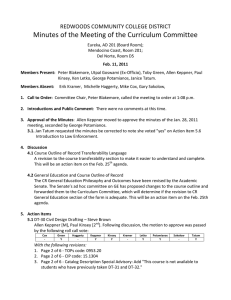 Minutes of the Meeting of the Curriculum Committee