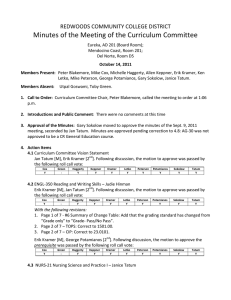 Minutes of the Meeting of the Curriculum Committee  REDWOODS COMMUNITY COLLEGE DISTRICT 