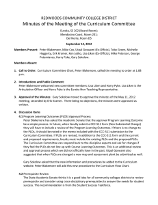 Minutes of the Meeting of the Curriculum Committee  REDWOODS COMMUNITY COLLEGE DISTRICT 
