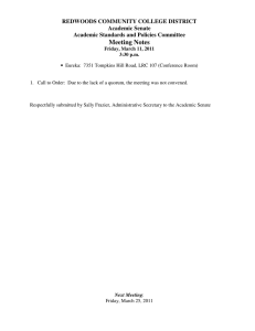 Meeting Notes  REDWOODS COMMUNITY COLLEGE DISTRICT Academic Senate