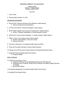 Redwoods College Council Meeting Agenda - October 2010