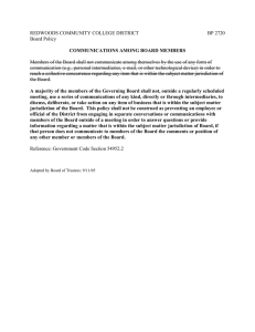 REDWOODS COMMUNITY COLLEGE DISTRICT  BP 2720 Board Policy