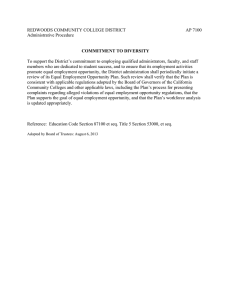 REDWOODS COMMUNITY COLLEGE DISTRICT  AP 7100 Administrative Procedure