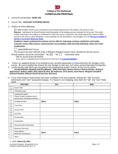 CURRICULUM PROPOSAL College of the Redwoods 1.  Course ID and Number: