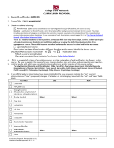 CURRICULUM PROPOSAL College of the Redwoods 1.  Course ID and Number: