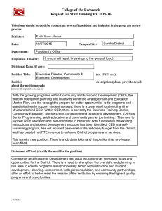 College of the Redwoods Request for Staff Funding FY 2015-16